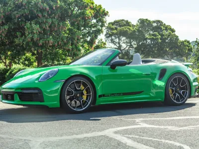 2021 Porsche 911 Turbo S Cabriolet in Python Green