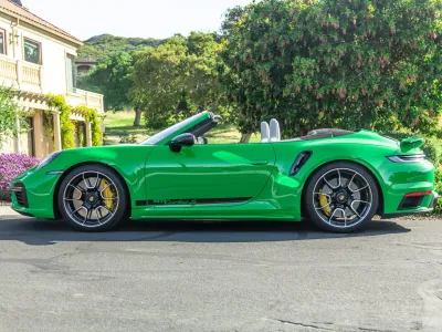 2021 Porsche 911 Turbo S Cabriolet in Python Green
